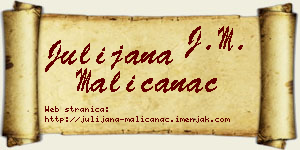Julijana Maličanac vizit kartica